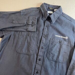 Fieldmaster United Artists Mens XL Gray Cotton Work Shirt 2 Pockets Button Up